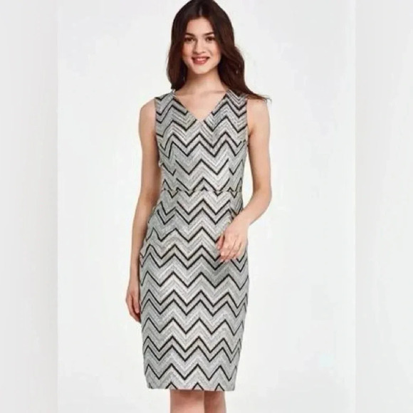 Must Have Metallic Zig Zag  Cocktail Dress - Picture 2 of 10